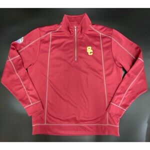 Clique USC Trojans 2023 Cotton Bowl Quarter Zip Pullover Men's XL Red NCAA